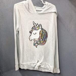 Kids Unicorn Hoodie - White